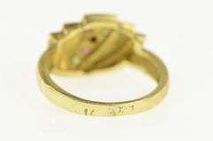 14K Yellow Gold Natural Emerald Ruby Sapphire Scalloped Band Ring