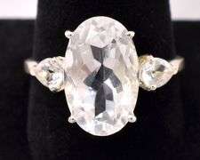 Large White Quartz Ring In Sterling Silver