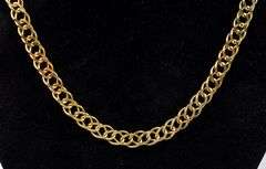 Vermeil Double Link Chain Necklace In Sterling Silver