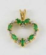 Sweet Emerald & Diamond Heart Pendant