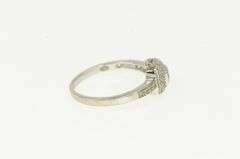 14K White Gold Diamond Encrusted Domed Pave Engagement Ring