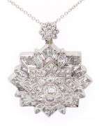 2.75ctw Mixed Diamond Snowflake Pendant Necklace in 18K