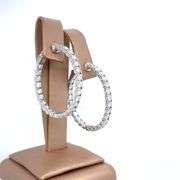 4.75 CARAT DIAMOND! 14 WHITE GOLD HOOP EARRINGS