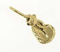 14K Yellow Gold Diamond Cut Snow Man Winter Motif Charm/Pendant