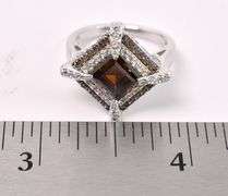 Brown CZ Ring In Sterling Silver