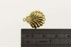 14K Yellow Gold 3D Scallop Sea Shell Ocean Motif Charm/Pendant