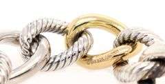 David Yurman Oval Two Tone Link Bracelet in Bonded 18K and Sterling