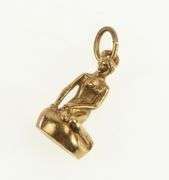 14K Yellow Gold 3D Little Mermaid Denmark Statue Charm/Pendant