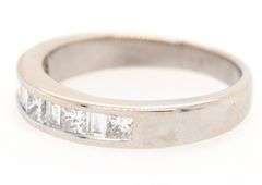 1.00ctw Princess and Baguette Diamond Wedding Band Ring in 18K