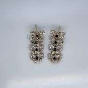 VINTAGE 14K GOLD EARRINGS WITH DIAMONDS AND SAPPHIRES