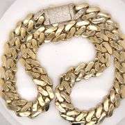 71.6 GRAMS! MIAMI CUBAN LINK CHAIN WITH CUBIC ZIRCONIA STONES