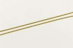 14K Yellow Gold 1.4mm Thick Squared Cable Link Chain Necklace