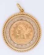 1887 $5 Liberty Gold Coin Pendant
