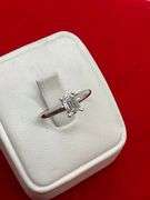 CERTIFIED BRAND NEW 14K WHITE GOLD SOLITAIRE RING . 0.67 CARAT.