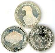 Three Proof Commemorative Silver Dollars