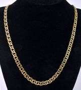 Vermeil Double Link Chain Necklace In Sterling Silver
