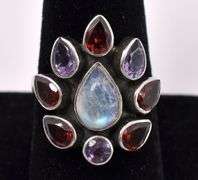 Multi-Gem Ring In Sterling Silver