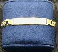 STUNNING AND UNIQUE 14K YELLOW GOLD ID BRACELET
