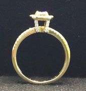 STUNNING HALO CROWN 14K YELLOW GOLD ENGAGEMENT DIAMOND RING
