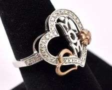 Heart With CZ Ring For Mom In Sterling Silver