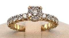14K YELLOW GOLD ENGAGEMENT RING WITH DIAMONDS