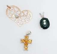 Group Lot of 14kt Gold, Diamond, & Gemstone Pendants!