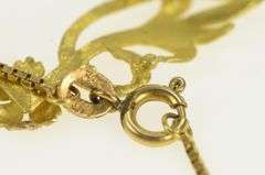 14K Yellow Gold Elaborate Scroll Work Flower Chevron Chain Necklace