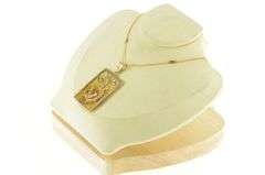 14K Yellow Gold Chinese Jade Dragon Elaborate Chain Necklace