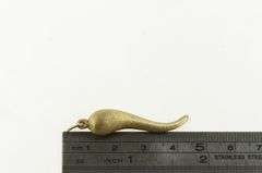 14K Yellow Gold Traditional Italian Horn Brushed Finish Charm/Pendant