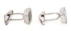 Black Onyx and 0.15ctw Diamond Frame Cufflinks in 18K