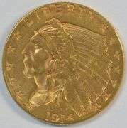 Lovely BU 1914-D US $2.50 Indian Gold Piece. Better date