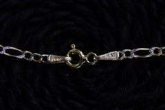 10k Yellow Gold-Hollow Pave Figaro Link Chain 2.6mm Necklace 18"