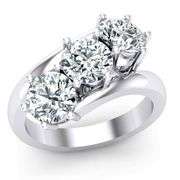 3 Stone 3.5 Ct Vvs1 G-H Fire Moissanite Ring