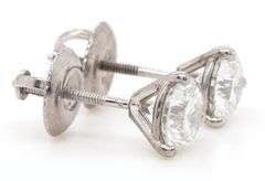 1.20ctw Round Diamond Solitaire Stud Earrings in 14K