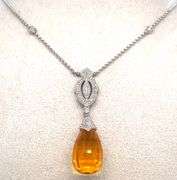 14K WHITE GOLD CHARM NECKLACE WITH DIAMONDS