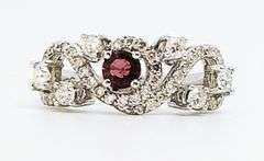14kt Solid White Gold, Pink Tourmaline, & Diamond Ring