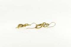 14K Yellow Gold Victorian Vine Knot Dangle Statement Earrings