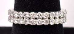 Sparkling Diamond Ring In 14K White Gold