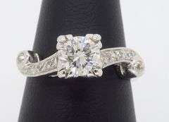 Vintage Diamond Ring Made in 14k White Gold