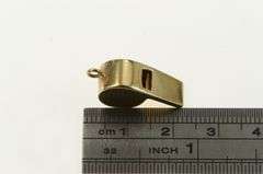 14K Yellow Gold 3D Whistle Sports Team Coach Articulated Charm/Pendant