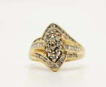 14kt Solid Yellow Gold & Diamond Ring