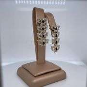 VINTAGE 14K GOLD EARRINGS WITH DIAMONDS AND SAPPHIRES