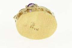 14K Yellow Gold Victorian Style Amethyst Diamond Slide Charm/Pendant