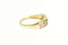 14K Yellow Gold Citrine Peridot Topaz Channel Statement Band Ring