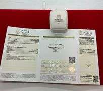 CERTIFIED BRAND NEW 14K WHITE GOLD AND DIAMOND SOLITAIRE RING