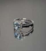 Dazzling Rhodium Plated Natural 2.35 Ct Sky Blue Topaz Ring