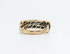 14kt Solid Yellow Gold & Diamond Band Ring