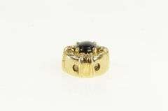 14K Yellow Gold Vintage Onyx Diamond Slide Bracelet Charm/Pendant