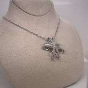 14K WHITE GOLD CHARM NECKLACE WITH DIAMONDS