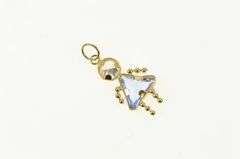 14K Yellow Gold Birthstone Baby September Sim. Sapphire Charm/Pendant